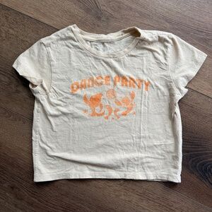Aerie Cropped Graphic Tee Size S Dance Party Baby Tee Trendy 🤍